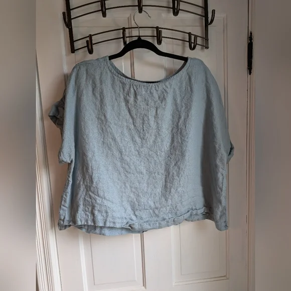 notPERFECTLINEN GORDES boxy Top, XXL, Swedish Blue - Picture 5 of 7